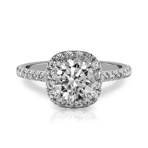 18k White Gold Ring For Women Diamond Lab Grown Round 1.7 Carat IGI Certified - Picture 1 of 11