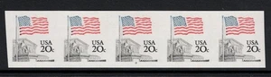 SCOTT#1895d, 20c FLAG IMPERF PNC5, PLATE# 8 VF & NH - Picture 1 of 2