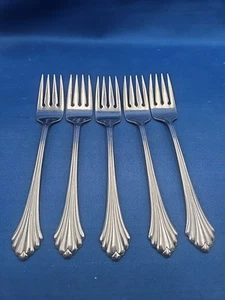 Lot of 5 Oneida BANCROFT Stainless Salad Forks 6 3/4" - Picture 1 of 5