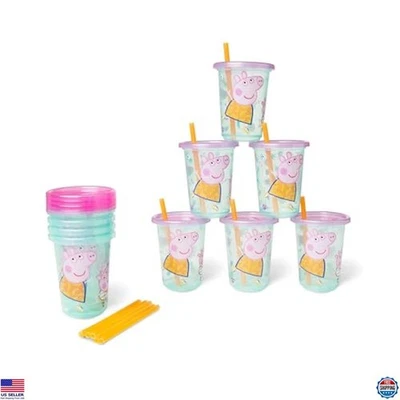 Peppa Pig Take & Toss Sippy Cups - 10 Oz Spill-Proof, Lids & Straws, 10 Count - Image 1 of 4