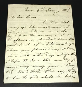Autograph Letter Signed by Captain Hew Steuart, at Portsmouth 1816 - Imagen 1 de 10