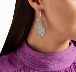 Amazing Wings Embrace Design Hoop Earrings With Simulated 8.90CT White Sapphire - Picture 1 of 8