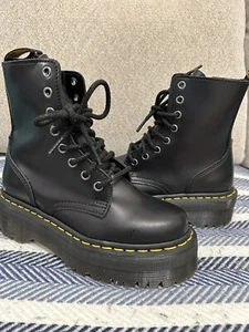 Dr. Martens Jadon Platform Leather Women's Boot - Black Polished  Size 5 - Picture 1 of 6