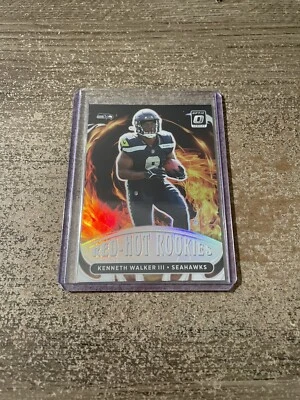 2022 Donruss Optic Kenneth Walker III Silver Prizm Red-Hot Rookies RC #RHR-7 - Image 1 of 2