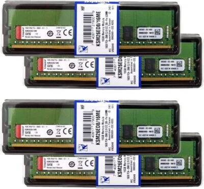 Kingston Memory 64GB (4 x 16GB) DDR4 2666MHz Memory Compatible with PowerEdge - Image 1 of 3