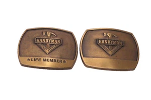 1996 Handyman Club of America Life Member Metal Belt Buckle Set - Picture 1 of 4