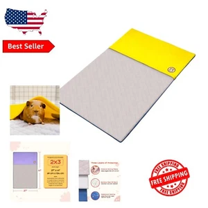 Eco-Friendly Yellow Fleece Cage Liner with Waterproof Base & Burrowing Pocket - Picture 1 of 10