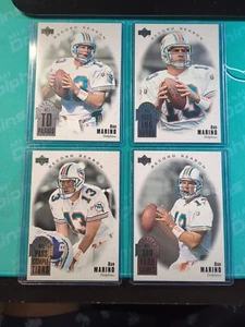 ¡¡Jumbo temporada récord cubierta superior 1996!! JUEGO DE 4 TARJETAS #/10000 DAN MARINO PLATA - Imagen 1 de 7