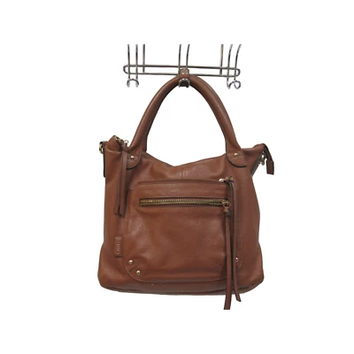 Bolso de mano LODIS para mujer CUERO CARAMELO HOBO SATCHEL DORADO herrajes M mediano Foto 1 de 4