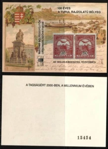 HUNGARY-2000. Commem.Sheet - 100th anniversary of the Turul Stamp/Black Numbered - Picture 1 of 1