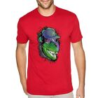 XtraFly Apparel Men's Tee Jurassic DJ Dinosaur Music Festival Crewneck T-shirt