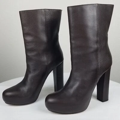 Botas al Tobillo Marni Dance Bunny Plataforma Cuero Marrón Talla 9 Foto 1 de 4