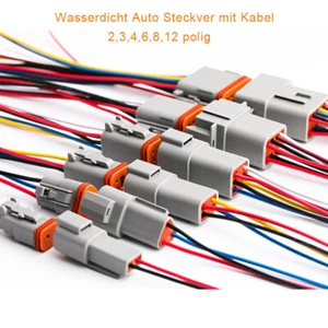 Deutsch DT 2,3,4,6,8,12 polig Steckverbinder Wasserdicht Auto Steckver mit Kabel - Bild 1 von 22