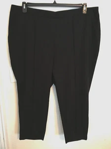 Nine West Womens Pants 2X Short Black Crop Relaxed Cropped Dress Pull On Elastic - Picture 1 of 6