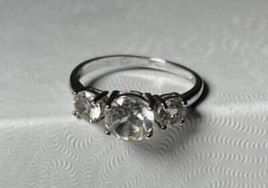 Sterling Silver Engagement ring - Size 5 3/4 - Picture 1 of 3