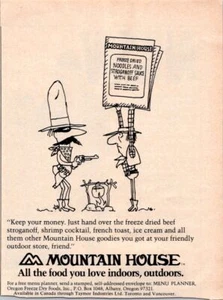 MOUNTAIN HOUSE Original 1974 Food Ad Indoors Outdoors Freeze Dried Camping Food - Picture 1 of 1