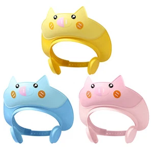 1x Adjustable Kids Baby Shampoo Bathing Shower Cap Wash Hair Hat with Ear Cover - Picture 1 of 15