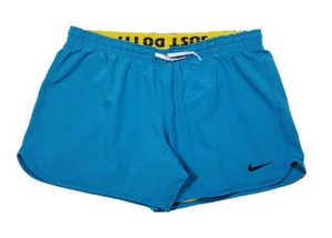Pantalones Cortos Atléticos Nike Dri-Fit Mujeres Medianos Azul Correr Cintura Elástica Cordón - Imagen 1 de 12