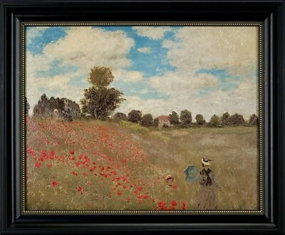 Claude Monet Poppies At Argenteuil (Coquelicots) Canvas Print Framed 1873 - Image 1 of 4