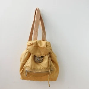 Beige Leather Nylon Backpack MEDIUM Light Italian Luxury Rose ITALY BLUMARINE - Picture 1 of 24