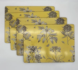 Pimpernel cork backed placements yellow floral x 4 - Picture 1 of 5