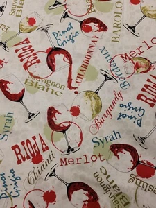 1yd x 42" "Wine Country" by Fabri-Quilt, Inc., Wine on Cream - Picture 1 of 2