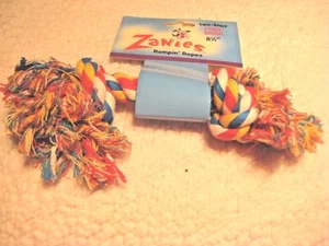 Zanies Rompin' Ropes 8-1/2" Two Knot Rope Bone Toy Dog Pet NWT - Picture 1 of 4