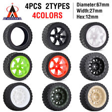 Austar 4PCS 12mm Hex 67mm RC Car Tires Wheel for 1/10 Rolly WLtoys 1/14 144001