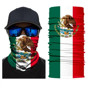 Multi-Use Mexican Mexico Flag Neck Gaiters Face Scarf Bandana Balaclava headwear - Picture 1 of 7