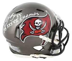 Bucs Derrick Brooks "SB XXXIV Champs" Signed 97-13 TB Speed Mini Helmet BAS Wit - Picture 1 of 2