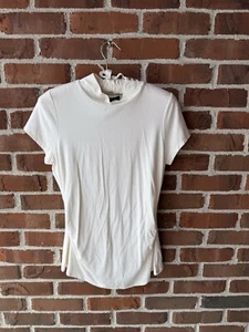 White House Black Market Top Short Sleeve Shirt Size Small Ivory Off White New - Picture 1 of 3