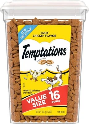 TEMPTATIONS Clásico Crujiente y Suave Gato Golosinas Sabroso Sabor Pollo, 16 Onzas Foto 1 de 4