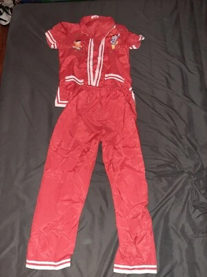 VINTAGE CHILD'S SIZE 8 PLUM BLOSSOMS ASIAN CHINESE EMBROIDERED PAJAMAS - Image 1 of 3