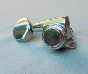 Lefty Korean Locking Guitar Tuner 6 Inline Lefthanded Tuning Machine CHROME - Picture 1 of 4