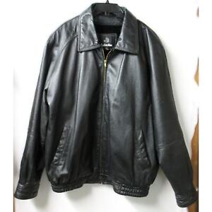 LeatherMan Brand Moto Bomber Style Leather Jacket Removable Fleece Lining Size2X