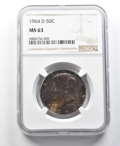 1964-D Kennedy Half Dollar MS63 NGC Beautifully Toned *8644 - Picture 1 of 3