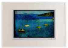 588057 Four Boats At Anchor, Dead Man's Bay, British Virgin Islands Watercolour