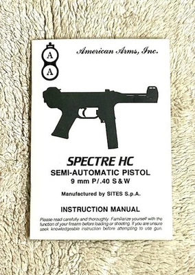 Spectre Sites HC Pistol Manual 1990-93 American Arms Reprint Of Original - Image 1 of 4