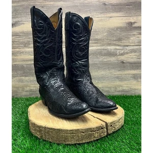 ACME Herren - Größe 9,5D - schwarze Schlangenleder Cowboystiefel 16136 - Bild 1 von 13