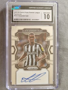 ALEXANDER ISAK SIGNATURE Panini Prizm Auto Newcastle United CGC 10 - Gem Mint 🔥 - Picture 1 of 3