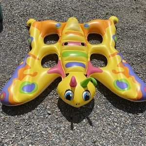 RARE Vintage 2001 Intex The Wet Set 63”x55” Butterfly Kids Pool Float Used - Picture 1 of 6
