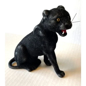 Juguete flocado vintage Black Panther 6" muy querido, muestra desgaste, falta un diente - Imagen 1 de 10