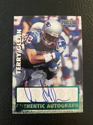 1997 Pro Line Emerald ON CARD Auto Terry Glenn 260/380 New England Patriots - Image 1 of 2