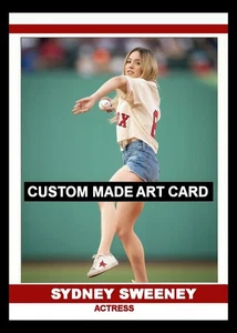 Sydney Sweeney First Pitch Custom Made ACEO Art Card Blanko Back - Bild 1 von 2