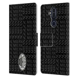OFFICIAL AC MILAN CREST PATTERNS LEATHER BOOK CASE FOR MICROSOFT NOKIA PHONES - Picture 1 of 13