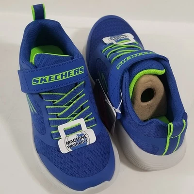 SKECHERS GO RUN PERFORMANCE NIÑOS COLOR AZUL/LIMA TALLA US 12 Foto 1 de 4
