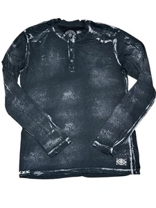 Affliction Live Fast Men's Long Sleeve Quarter Button Pullover 100%Cotton Size L - Picture 1 of 8