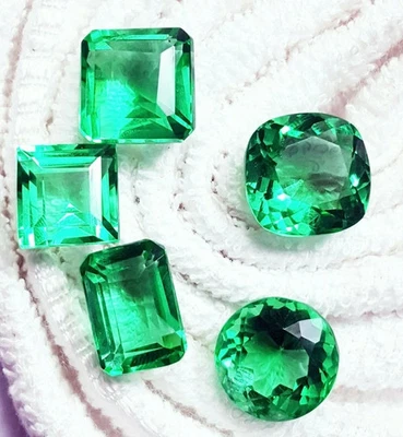 Loose Gemstone Brazilian Green Topaz 66.00 Ct 5 Pieces Mixed Shape Lot - Image 1 of 4