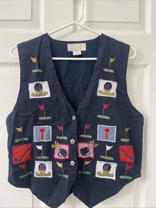 ID Sport Vintage Golf Vest - Size Medium With Adjustable Back Strap And Buttons - Picture 1 of 7
