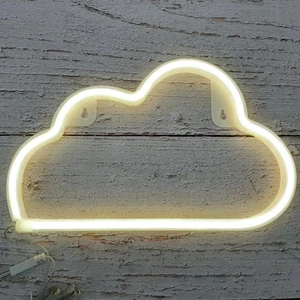 Letrero de neón iluminado nube 11,5" lámpara LED montaje en pared decoración - Imagen 1 de 12